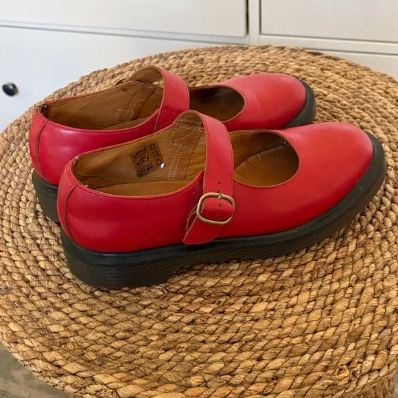 Dr Martens Indica Red Mary Jane Shoes 7 - Picture 3 of 11